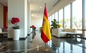 drapeau espagne avec pied