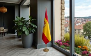 drapeau espagne avec pied