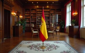 drapeau espagne avec pied