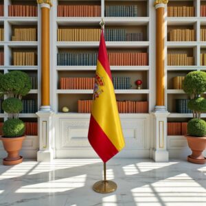 drapeau espagne avec pied