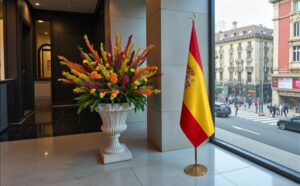 drapeau espagne avec pied