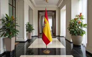 drapeau espagne avec pied