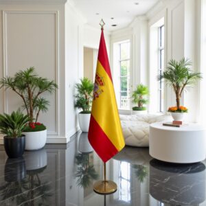 drapeau espagne avec pied