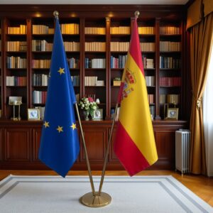 drapeau espagne avec pied