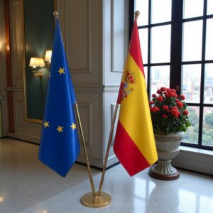 drapeau espagne avec pied