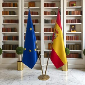 drapeau espagne avec pied