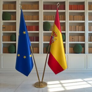 drapeau espagne avec pied