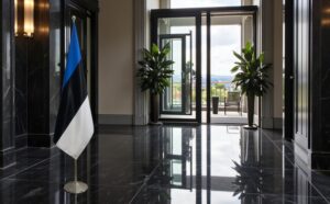 drapeau estonie sur pied