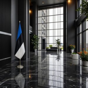 drapeau estonie sur pied