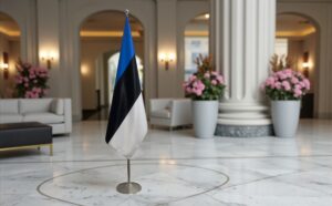 drapeau estonie sur pied