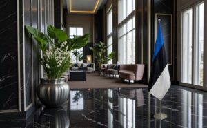 drapeau estonie sur pied