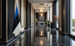 drapeau estonie sur pied