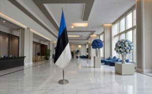 drapeau estonie sur pied