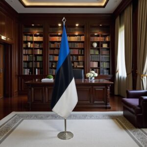 drapeau estonie avec pied
