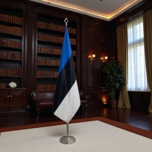 drapeau estonie avec pied