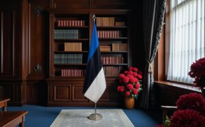 drapeau estonie avec pied