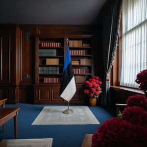 drapeau estonie avec pied