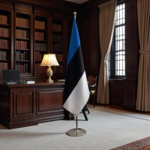 drapeau estonie avec pied