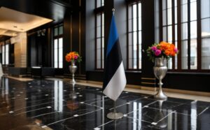 drapeau estonie avec pied