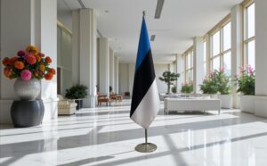 drapeau estonie avec pied