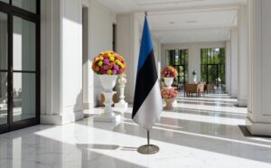 drapeau estonie avec pied