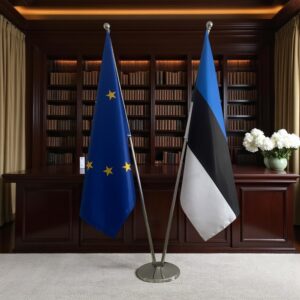 drapeau estonie sur socle