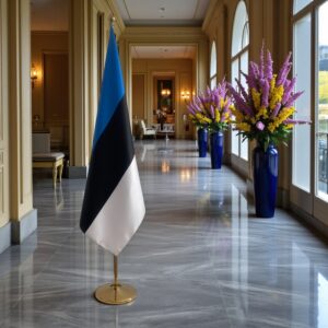 drapeau estonie avec pied