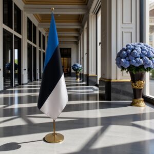 drapeau estonie avec pied