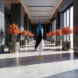 drapeau estonie avec pied