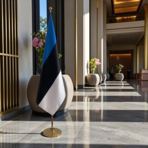 drapeau estonie avec pied