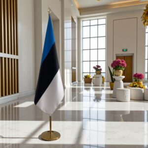 drapeau estonie sur hampe