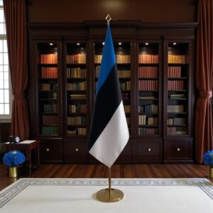 drapeau estonie sur hampe