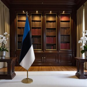 drapeau estonie sur hampe
