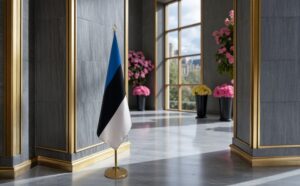 drapeau estonie sur hampe