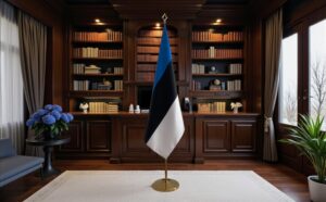 drapeau estonie sur hampe