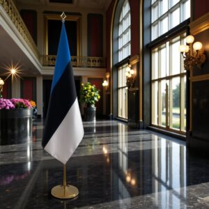 drapeau estonie sur hampe