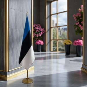 drapeau estonie sur hampe