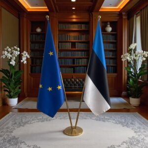 drapeau estonie sur pied