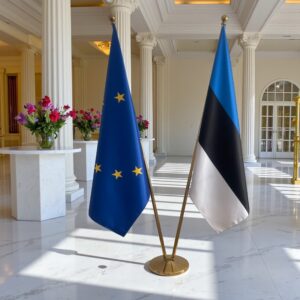 drapeau estonie sur pied