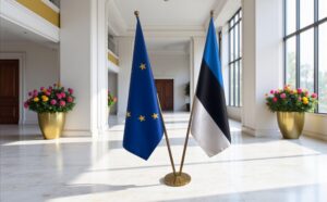 drapeau estonie sur pied