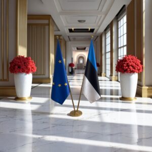 drapeau estonie sur pied