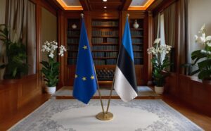 drapeau estonie sur pied