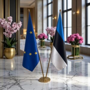 drapeau estonie sur pied