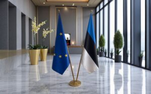 drapeau estonie sur pied