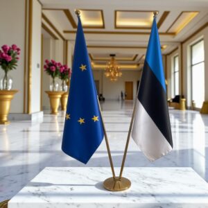 drapeau estonie sur pied