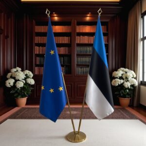 drapeau estonie sur pied
