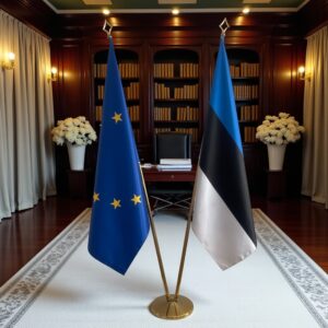 drapeau estonie sur pied