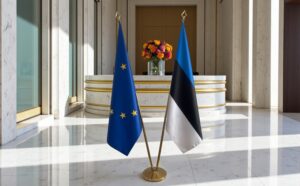 drapeau estonie sur pied