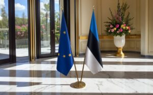 drapeau estonie sur pied