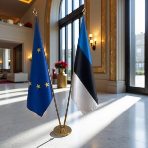 drapeau estonie sur pied